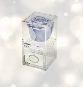 New Year Gift Clear Acrylic Flower Box Rose Make Up Storage Case Gift Box With Drawer 