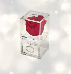 Clear Plexiglass Infinity Rose Box Acrylic Flower Boxes With Drawer For Valentine Gifts