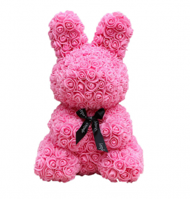 New Arrival Wedding Party Decoration Foam Pink Artificial Flower Rabbit Bear Rose Bunny 