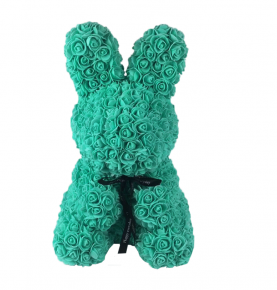 Hand Made Anniversary Valentines Gift Artificial Flower Rose Rabbit PE Rose Bunny with Gift Box