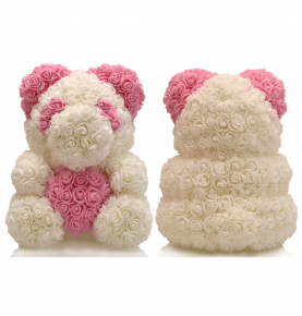 Beautiful Artificial Rose Penda Flower Bouquet Valentine Gift Custom Teddy Bear