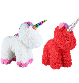 Pink Rose Unicorn Gifts Rose Flower Gift Rose Horse Artificial Flower Unicorn 
