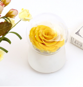 Custom Forever Flower Rotating And Luminous Preserved Rose Music Box Valentine's Day Gift