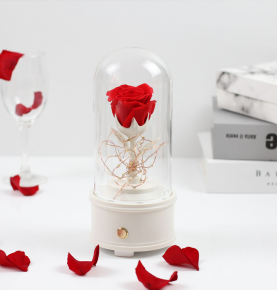 Custom Rotating music box Preserved Roses Flower Music Box DIY Wholesale Music Box