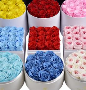 Decoration Home Eternal Everlasting Flower Long Lasting Forever Square Infinity Rose Box
