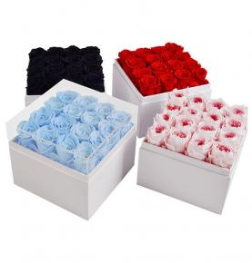 Preserved Rose Bouquet Arrangements In Luxury Gift Box Eternal Flowers Head For Christmas