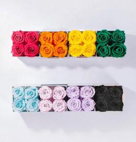 Custom Pink Flower Box Square Cardboard Paper Gift Boxes Lid Flower Gift Box