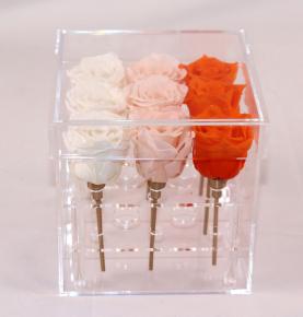 Best Gift 9 Roses Arrangement Eternal Forever Preserved Roses In Acrylic Box 