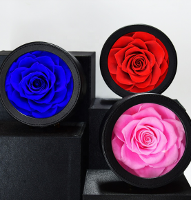 1 Ecuador Eternal Roses With Rivet Round Leather Gift Box Preserved Forever Red Roses Mother's Day Gifts