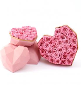Eternal Rose Love Gifts for Mom's Birthday Valentine's Day Preserved Rose Diamond Heart Gift Box