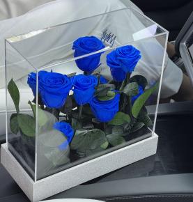 New Klein Blue Rose Manor Immortal Rose Acrylic Box For Gifts