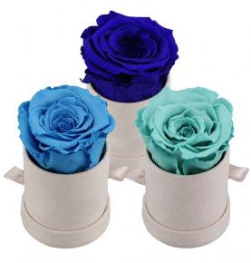 Custom Velvet Luxury Gift Round Floral Boxes Packaging Florist Flower Box 
