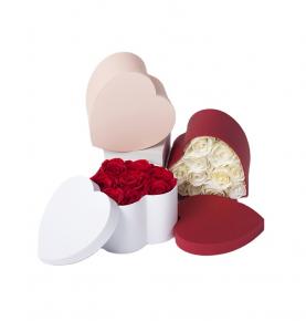 Hot Stamping Heart Shaped Flower Box with Lid Florist Packing
