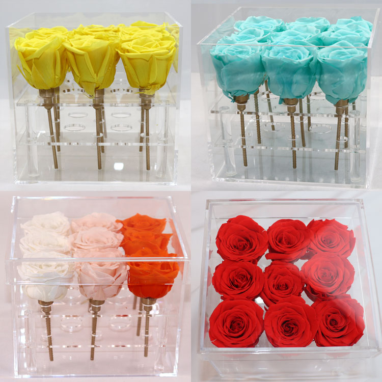 Pink Preserved Flower, Flower Acrylic Box, Preserved Rose In Acrylic Box 13.jpg