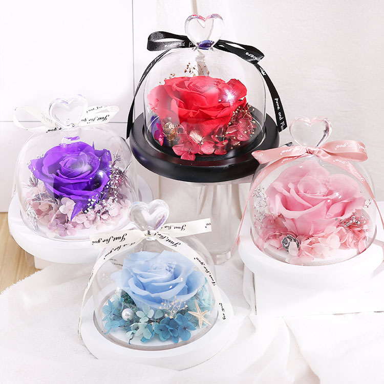 Wedding Decorations, Eternal <a href=https://tsmpreservedflower.com/Preserved-Rose-Head.html target='_blank'>flowers</a>, Preserved Rose In Glass Dome 6.jpg